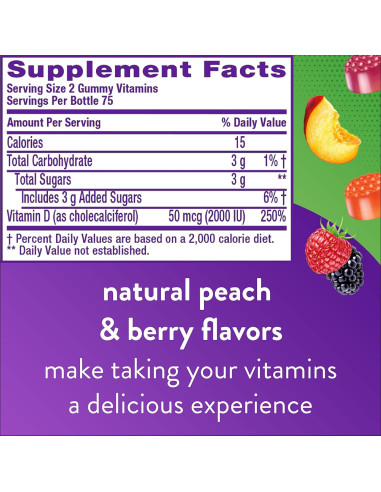 Vitafusion Suplemento de Fibra y Vitamina D3 Gummy 150 Conteos