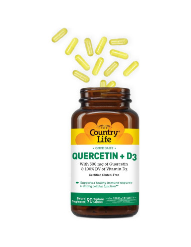 Country Life Quercetina 500mg + Vitamina D3 800 IU - 90 Cápsulas