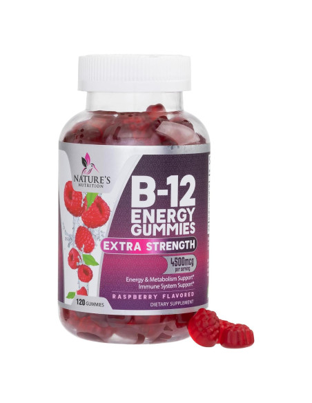 Gomitas de Energía B12 Nature's Nutrition 4500 mcg 120 Unidades Gomitas de Energía B12 Nature's Nutrition 4500 mcg 120 Unidades