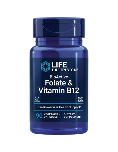 Suplemento Folato BioActivo y Vitamina B12 Life Extension 90 Cápsulas Suplemento Folato BioActivo y Vitamina B12 Life Extension 90 Cápsulas