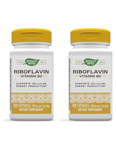 Riboflavina Nature's Way 100mg 100 Cápsulas (Paquete de 2)