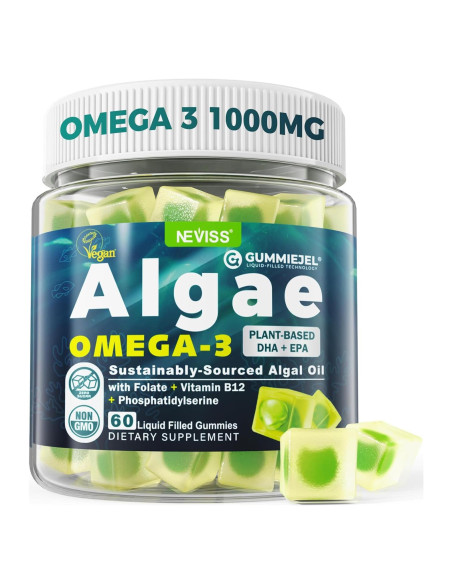 Suplemento Omega 3 Vegano NEVISS 60 Gomitas Sin Azúcar Suplemento Omega 3 Vegano NEVISS 60 Gomitas Sin Azúcar