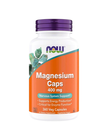 Suplemento de Magnesio NOW 400mg - 360 Cápsulas Veganas Suplemento de Magnesio NOW 400mg - 360 Cápsulas Veganas