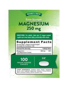 Suplemento de Magnesio Vegano La Verdad de la Naturaleza 250 mg 100 Tabletas 2