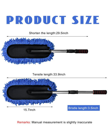 2 Plumones de Microfibra Sylvil para Auto, Limpiador Multifuncional