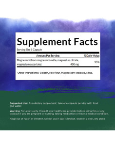 Complejo de Magnesio Triple Swanson 400mg - 300 Cápsulas 2