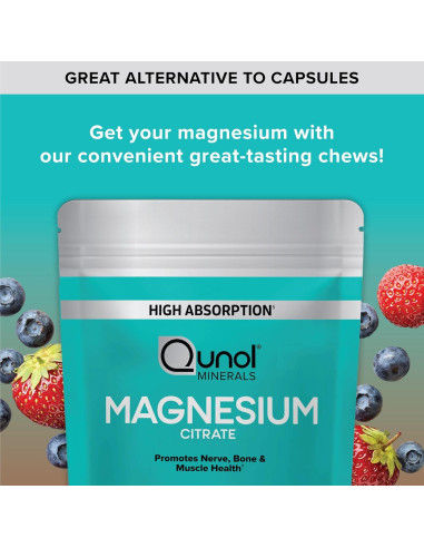 Suplemento de Magnesio Qunol Gomas Blandas 350mg 90 Unidades