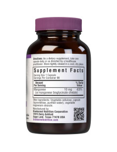 Cápsulas de Manganeso Quelado BlueBonnet 90 Unidades - Vegano 2