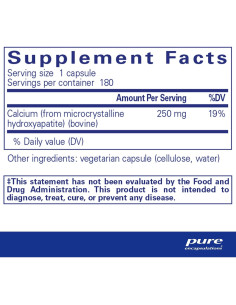 Suplemento de Calcio MCHA Pure Encapsulations 180 Cápsulas 2
