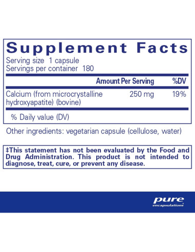 Suplemento de Calcio MCHA Pure Encapsulations 180 Cápsulas