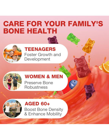 Gomitas de Calcio Citrato 1200mg con Magnesio y Vitaminas