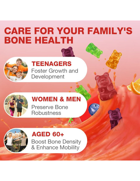 Gomitas de Calcio Citrato 1200mg con Magnesio y Vitaminas