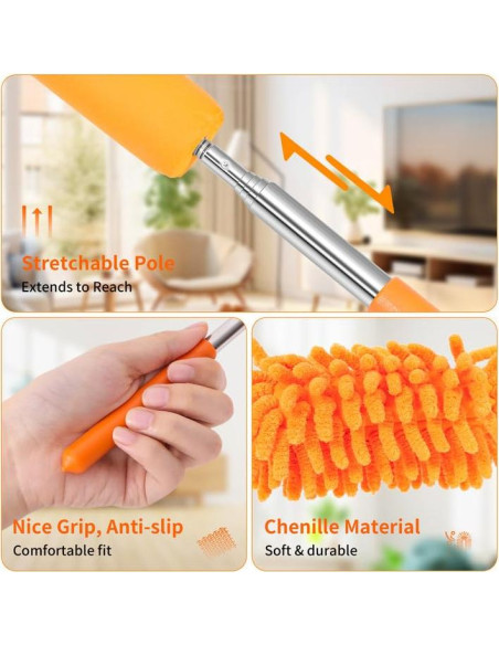 Plumero Telescópico 360 YWTSMY - Mini Duster Lavable 76.2 cm Plumero Telescópico 360 YWTSMY - Mini Duster Lavable 76.2 cm