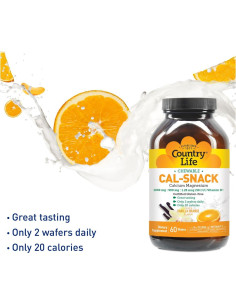 Cal-Snack Country Life 60 Wafers Calcio Magnesio Vitamina D 2