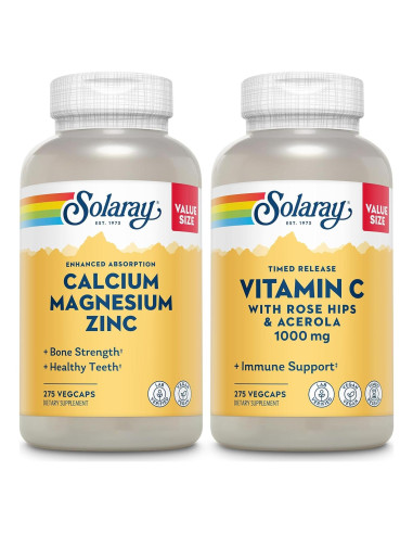 Solaray Calcio Magnesio Zinc Vitamina C 1000mg 275 VegCaps