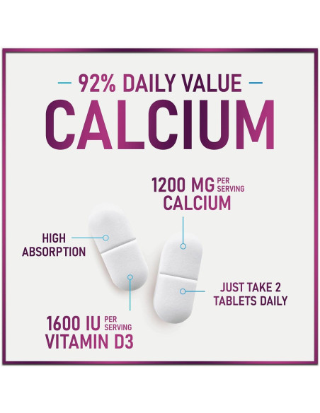Suplemento de Calcio Hello Lovely! 1200 mg + 1600 IU Vitamina D3 - 60 Tabletas Suplemento de Calcio Hello Lovely! 1200 mg + 1600 IU Vitamina D3 - 60 Tabletas