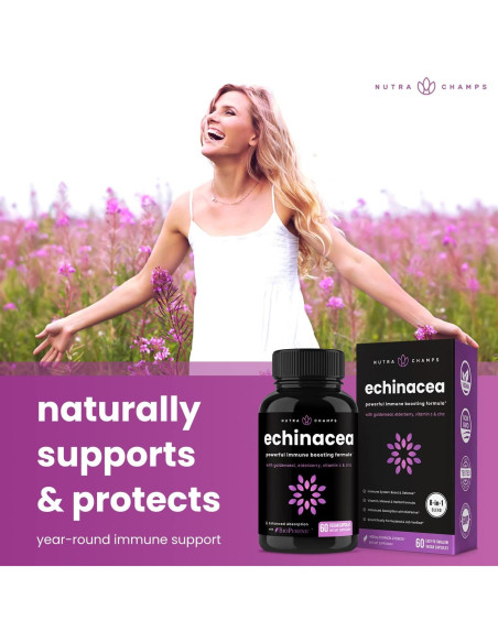 Cápsulas de Echinacea NutraChamps 1000mg - 60 Unidades Cápsulas de Echinacea NutraChamps 1000mg - 60 Unidades