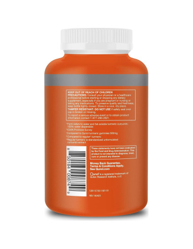 Suplemento de Cúrcuma Qunol Curcumina 1000mg 150 Cápsulas