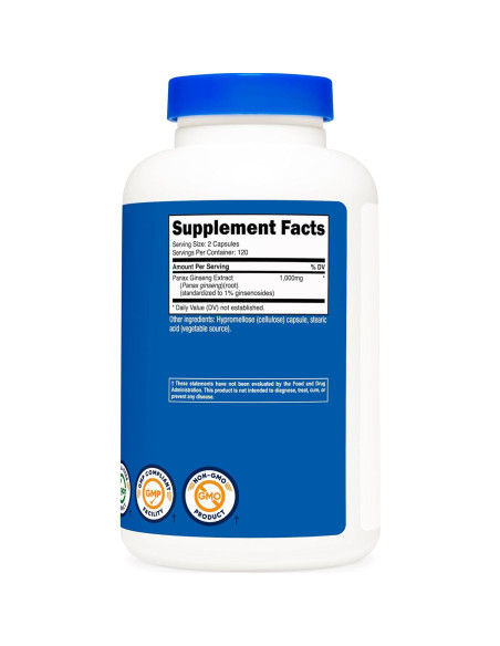 Nutricost Ginseng Panax 1000mg 240 Cápsulas Sin OGM Gluten Nutricost Ginseng Panax 1000mg 240 Cápsulas Sin OGM Gluten