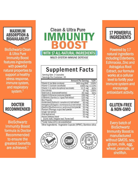 Suplemento Inmunológico BioSchwartz - Vitamina C, Zinc, 90 Cápsulas Suplemento Inmunológico BioSchwartz - Vitamina C, Zinc, 90 Cápsulas