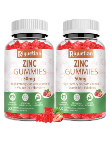Gomitas de Zinc 50mg Riyuetian con Vitamina C y D3 - 2 Paquetes