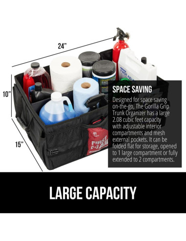 Organizador de Maletero GORILLA GRIP Plegable Resistente al Agua