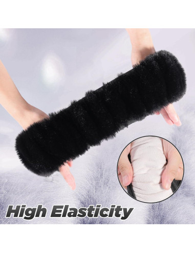 Cubierta de Volante de Piel de Pelo SEG Direct Set 2 PZS Negro