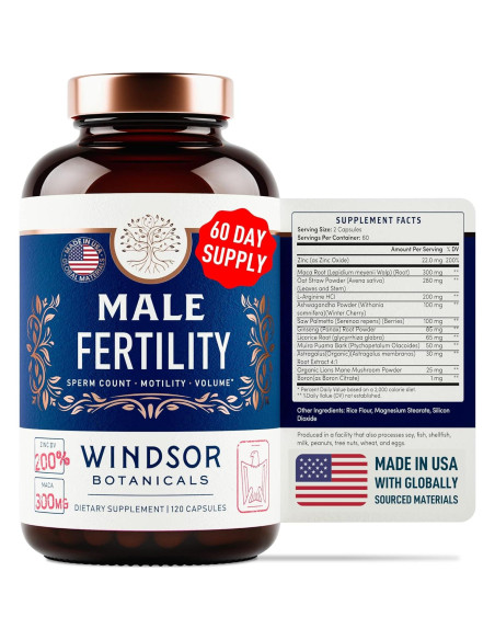 Suplemento de Fertilidad Masculina Windsor Botanicals 120 Cápsulas Suplemento de Fertilidad Masculina Windsor Botanicals 120 Cápsulas