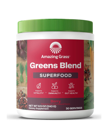 Polvo Superalimento Verde Amazing Grass 30 Porciones Sabor Baya Polvo Superalimento Verde Amazing Grass 30 Porciones Sabor Baya
