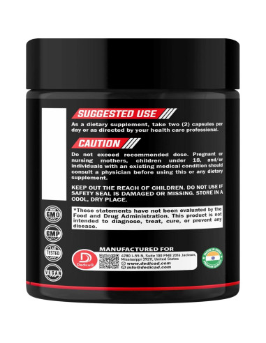 Suplemento Dedicad Test Support 120 Cápsulas 7 en 1 Energía