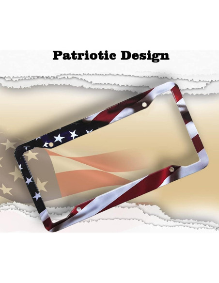 Marco de Placa de Licencia Aluminio LIN KANG Bandera Americana Marco de Placa de Licencia Aluminio LIN KANG Bandera Americana