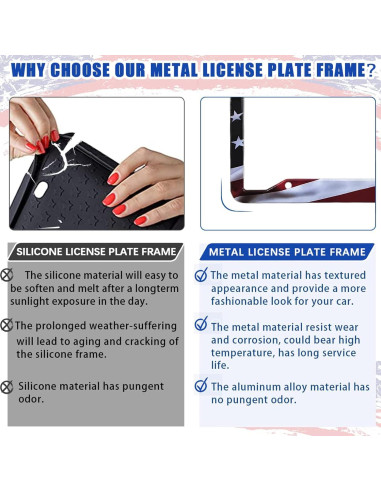 Marco de Placa de Licencia Aluminio LIN KANG Bandera Americana