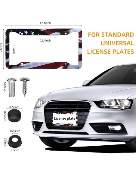 Marco de Placa de Licencia Aluminio LIN KANG Bandera Americana Marco de Placa de Licencia Aluminio LIN KANG Bandera Americana
