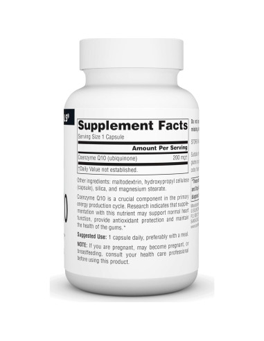 Coenzima Q10 Source Naturals 200 mg 60 Cápsulas Vegetarianas