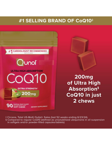 Suplemento CoQ10 200mg Qunol Caramelos Blandos 90 Unidades Suplemento CoQ10 200mg Qunol Caramelos Blandos 90 Unidades