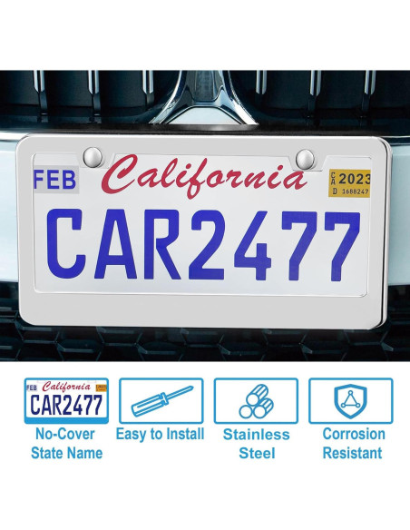 Paquete de 2 Marcos de Placas de Licencia Lengnoy Plateados Paquete de 2 Marcos de Placas de Licencia Lengnoy Plateados