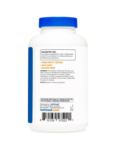 Aceite de Semilla de Linaza Nutricost 1200mg 120 gelatinas