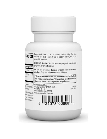 Extracto de Cohosh Negro Source Naturals 120 Tabletas 80 mg Extracto de Cohosh Negro Source Naturals 120 Tabletas 80 mg