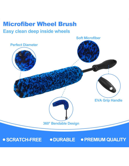 Cepillo Limpiador de Ruedas NIKCOSMK WCB-5 - Kit Completo Cepillo Limpiador de Ruedas NIKCOSMK WCB-5 - Kit Completo