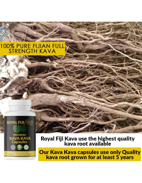 Cápsulas de Kava Royal Fiji 1760mg 100% Orgánico Relajación Cápsulas de Kava Royal Fiji 1760mg 100% Orgánico Relajación