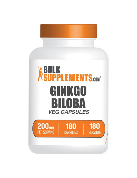 Cápsulas de Ginkgo Biloba BulkSupplements 200mg - 180 Veganas Cápsulas de Ginkgo Biloba BulkSupplements 200mg - 180 Veganas