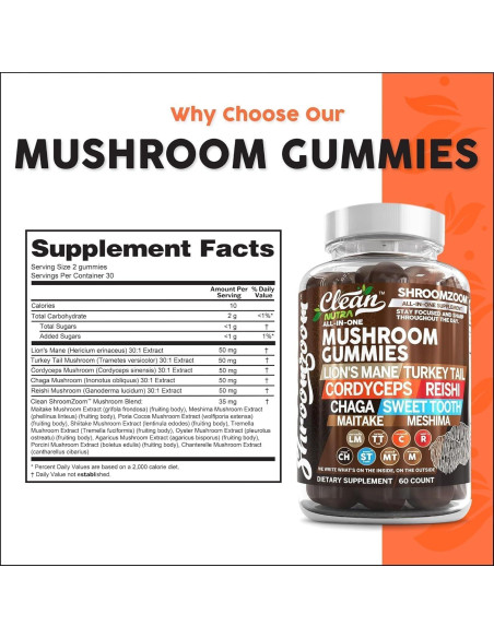 Gominolas de Hongo Clean Nutra 15 en 1 - Suplemento Inmunológico Gominolas de Hongo Clean Nutra 15 en 1 - Suplemento Inmunológico