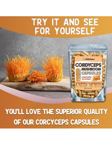Cápsulas de Hongo Cordyceps XPRS Nutra - 180 Unidades