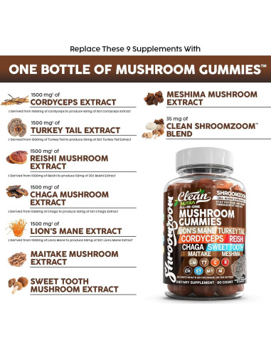 Gominolas de Hongo Clean Nutra 15 en 1 - Suplemento Inmunológico