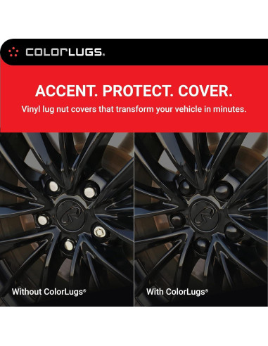 Cubiertas de Tuerca de Llantas ColorLugs Vinilo Negro 21-23 mm 25 Pzas