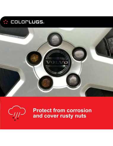 Cubiertas de Tuerca de Llantas ColorLugs Vinilo Negro 21-23 mm 25 Pzas