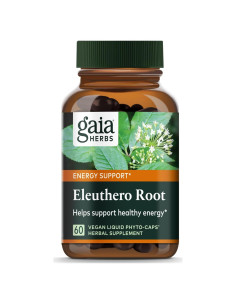 Raíz de Eleuthero Gaia Herbs - Suplemento Adaptógeno 60 Cápsulas