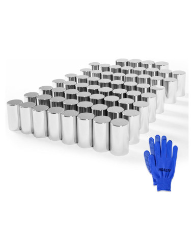 Cubiertas de Tuercas de Llantas HQALTY 33mm 60 Pcs ABS Cromado