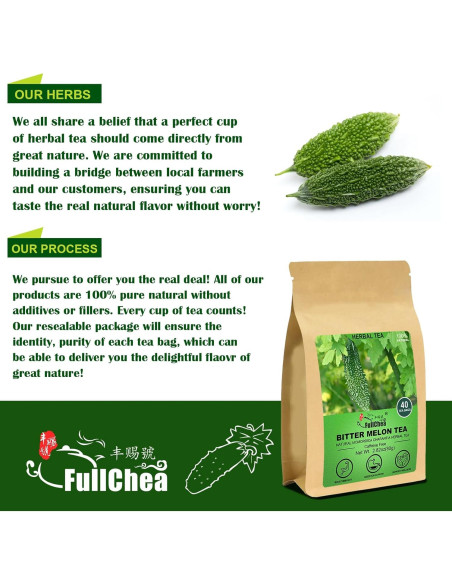 Té de Melón Amargo FullChea 40 Bolsitas 2g - Natural Sin Cafeína Té de Melón Amargo FullChea 40 Bolsitas 2g - Natural Sin Cafeína