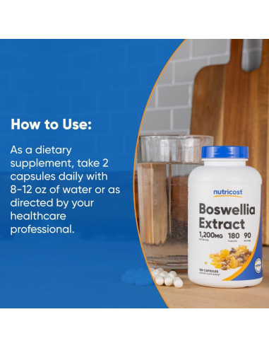 Cápsulas de Extracto de Boswellia Nutricost 1200mg 180 Caps